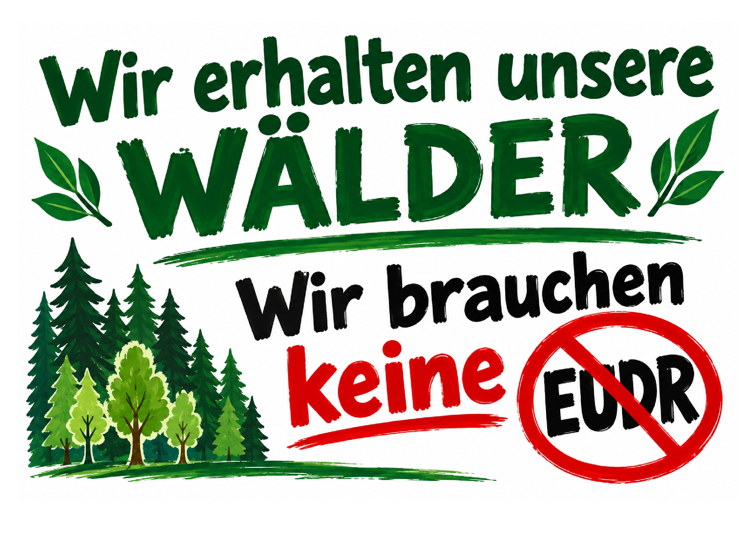 Protestschild Wir erhalten unsere Waelder A3